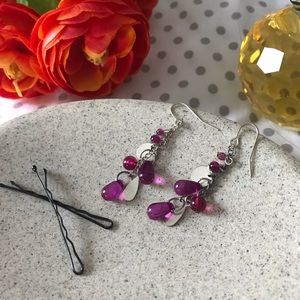 purple dangling earrings